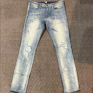 Fashion Nova Blue Skinny Jeans Distressed Light Wash